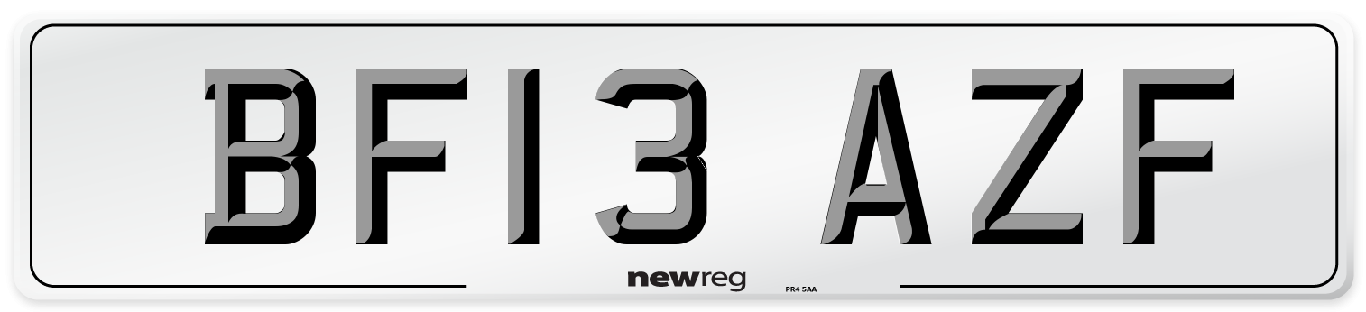 BF13 AZF Number Plate from New Reg